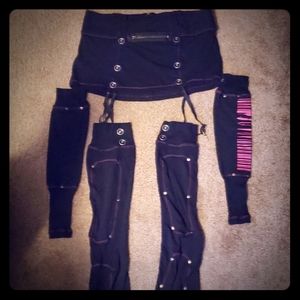 Lip Service gothic cyber punk skirt set.